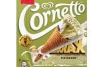 Cornetto MAX Pistachio Ice Cream Cones4x90ml