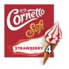 Cornetto Soft Strawberry & Vanilla Ice Cream Cones 4 X 140ml