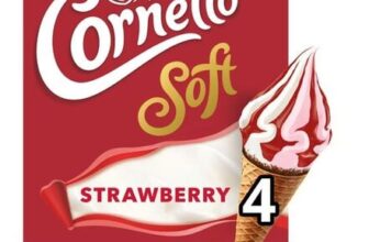 Cornetto Soft Strawberry & Vanilla Ice Cream Cones 4 X 140ml