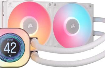Corsair iCUE LINK TITAN 240 RX LCD Liquid CPU Cooler – 240mm AIO – FlowDrive Cooling Intel LGA 1851/1700, AMD AM5/AM4 – White / Black