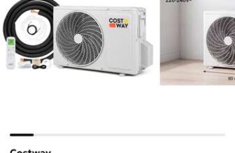 Costway 18000BTU Split Air Conditioner&Heater Wall-Mounted AC Cools Up to 116