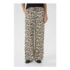 Cream Bellis Comfortable Black Linen Wide Legged Trouser