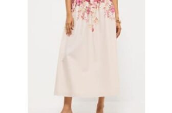 Cream Floral Co Ord Maxi Skirt