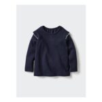 Crew Neck T-Shirt (Long Sleeve, Frill)