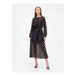 Crewneck Maxi Dress Black Authentic No-Stretch Maxi Dress