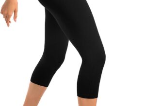 Cropped Leggings for Women UK, High Waisted 3/4 Leggings with Pockets for Workout Running Gym Yoga