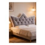 Crown Shape Ruffled Decor Bed Headboard Pillow