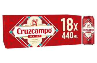 Cruzcampo Sevilla Lager Beer 4.4% ABV Cans 18 x 440ml