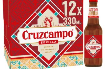 Cruzcampo Spanish Lager, Premium Andalusian Beer, 4.4% ABV, 12 x 330ml, Authentic Crisp Taste from Seville