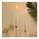 Cuifati 2pcs Flameless LED Taper Candles, Battery Operated