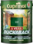 Cuprinol Ducksback 5 Year Waterproof for Sheds and Fences, 5L – Forest Green