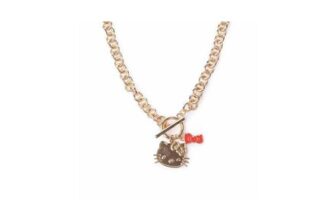 Custard London Hello Kitty Gold Tone T-Bar Pendant Necklace