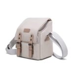 Cwatcun Compact Camera Bag, Canvas Leather Trim, Nikon/Canon/Sony