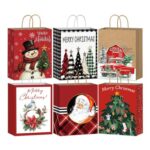 DECHISY 12 Pack Christmas Bags, 6 Designs, 23x18x10cm