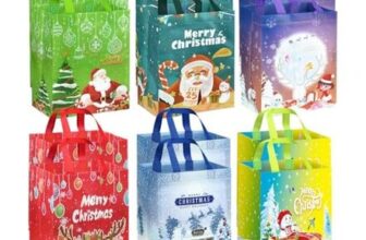 DECHISY 12 Pack Small Non-Woven Christmas Bags, 272010cm