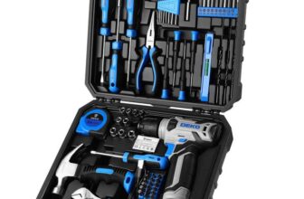 DEKO 126pc Cordless Drill & Tool Kit Set with 8V Electric Drill, DIY Home Hand Tools (3 Colours) W/Voucher Sold by DEKO-EU / FBA