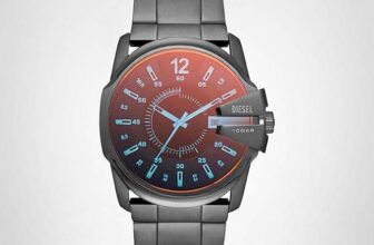 DIESEL Master Chief Series Watch for Men, Three Hand Date Movement with Stainless Steel or Leather Strap