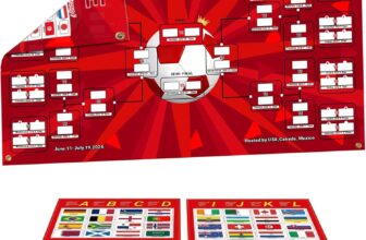 DIY Predict 2026 World Football Cup Schedule Poster 90x50CM, Reusable National Flag Stickers, UK London Time 8 Group Schedule, Tournament Bracket Wall Chart for Soccer Fans Football Game Party Decor