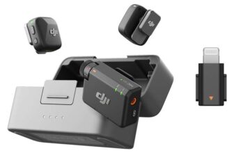 DJI Mic Mini (2 TX 1 RX Charging Case) with Mic Mini Mobile Phone Adapter (Lightning), Ultralight, Detail-Rich Audio, 48h Use