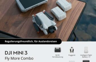 DJI Mini 3 Fly More Combo (DJI RC) – Lightweight 3x Mechanical Gimbal Mini Camera Drone with 4K HDR Video, 38-min Flight Time