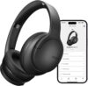 DOQAUS Bluetooth Wireless Headphones Over Ear, 90H Playtime, 9 EQ Modes, Deep Bass HiFi Stereo, Lightweight Foldable Headphones Wireless with Microphone, for Travel Work Study PC Phone, Black