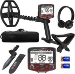 DR.ÖTEK Metal Detector for Adults, Professional Higher Accuracy Metal Detector Kit with Advanced Ground Balance, 5 Modes, 30.5cm Double-D Waterproof Coil, Gold Detector for Beach Hunting