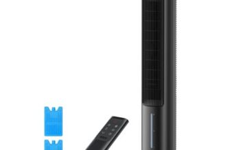 DREO 40-Inch Bladeless Evaporative Tower Fan, Remote, 4 Speeds