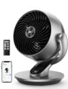 DREO Smart Table Fan, 28dB Silent Air Circulator Fan with Remote, 7 Inch Diameter Cooling Quiet Desk Fan, 4 Speeds, 5 Modes, 12H Timer
