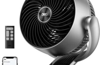 DREO Smart Table Fan, 28dB Silent Air Circulator Fan with Remote, 7 Inch Diameter Cooling Quiet Desk Fan, 4 Speeds, 5 Modes, 12H Timer