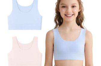 DRMYDRM Girls Sports Bra Crop Tops, Non-Padded, 7-12, Multipack