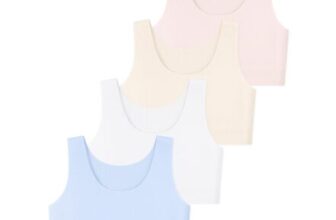 DRMYDRM Girls Sports Bra Crop Tops Non-Padded Training Bras 7-12