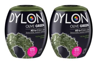 DYLON Fabric Dye Pods, Olive Green, 350g (2-Pack)