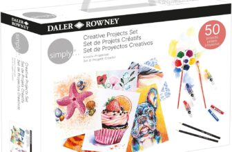 Daler-Rowney Creative Projects Set, 50 Projects, All Materials Included, Multi-Surface, for Entry-Level Artists & Hobbyists