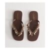 Dark Brown Fishing Charm Flip Flops