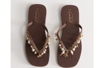 Dark Brown Fishing Charm Flip Flops