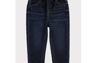 Dark Wash Denim Ribbed Waist Denim Jeans
