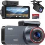 Dash Cam Front and Rear, 2.5K /1080P QHD Dual Dash Camera for Cars, Super Night Vision Dashcam, Loop Recording, 3.39 IPS, 64GB Card Included, 160 Wide Angle, Parking Mode – Black Pro