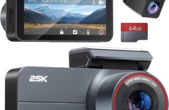 Dash Cam Front and Rear, 2.5K /1080P QHD Dual Dash Camera for Cars, Super Night Vision Dashcam, Loop Recording, 3.39 IPS, 64GB Card Included, 160 Wide Angle, Parking Mode – Black Pro