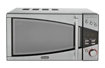 DeLonghi 800W Standard Microwave – Black and Silver