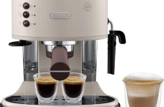 DeLonghi Vintage Icona Traditional Barista Pump Espresso Machine, Coffee and Cappuccino Maker, ECOV311BG, 1.4 liters, Cream