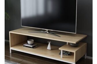 Decorotika Reilly White and Sapphire Oak 2 Shelf TV Unit