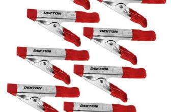Dekton Spring Clamp 8 PC 2 Set – 32mm Jaw Opening, Compact Design with Strong Gripping Power, Zinc-Plated Rubber Coating for Non-Slip Grip