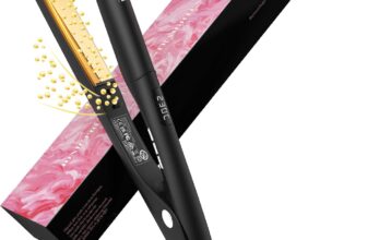 Dekuri 2 in 1 Hair Straighteners and Curler, Smooth Titanium Plate,30s Fast Heat Flat Iron, 120-230 LCD Display, Ionic Hair Straighteners for Women,Holiday Gifts for Women (Matte Black)