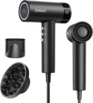 Dekuri Hair Dryer, 110,000 RPM High Speed Motor Hairdryer for Ultra-Fast Drying, 200M Ionic Care for Smooth & Shiny Hair, Lightweight with Magnetic Nozzle & Diffuser (Matte Black)
