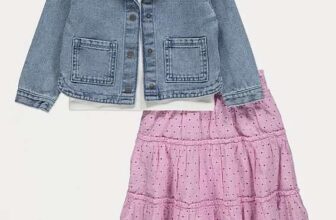 Denim Jacket T-shirt and Maxi Skirt Outfit. Free C&C