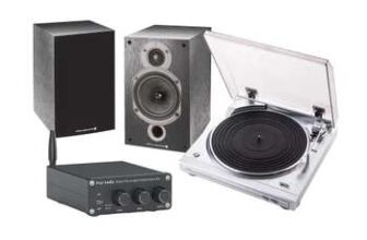 Denon DP-29F (Silver), Fosi Audio BT20A & Wharfedale Diamond 9.0 (Black) Stereo Amplifier & Turntable with Bookshelf Speakers Per Pair