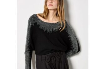 Diamante Embellished Rib Knit Jumper