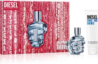 Diesel Only The Brave Eau de Toilette Gift Set for Men, 50ml Fougere Aftershave with Lemon, Mandarin, Violet, Cedar and Warm Leather Plus 75ml Shower Gel, Woody Amber Masculine Duo Set