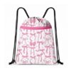 DiiWmme Pink Bow Drawstring Waterproof Swim Bag