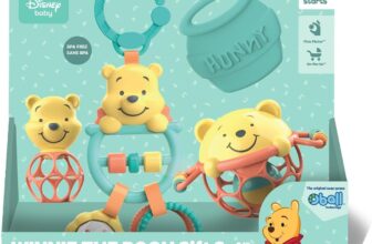 Disney Baby Winnie The Pooh Silly Ole Bundle Gift Set by Bright Starts, 5 Toys Included for Newborns & Up